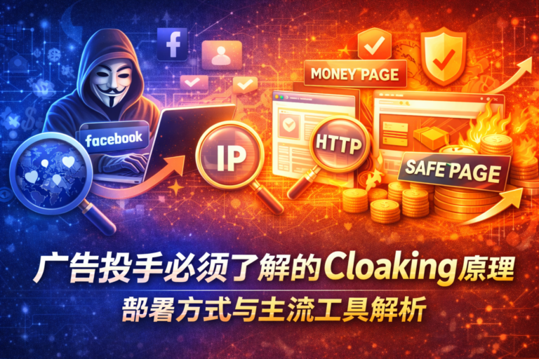 广告投手必须了解的Cloaking原理中文横幅图，解析Cloak工作机制与流量识别流程